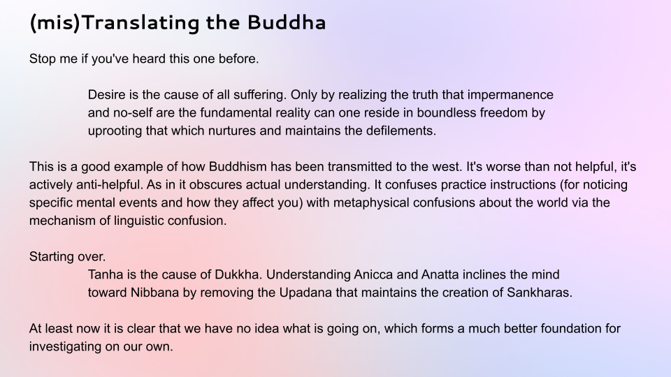 Mistranslating the Buddha excerpt
